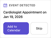 Care appointment detected notification