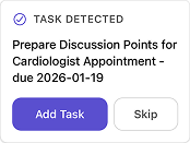 Care task detected notification