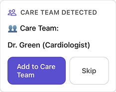 Care team cardiologist card