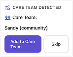 Care team community member card