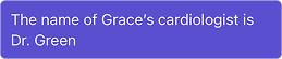 Chat message about Grace's cardiologist Dr. Green