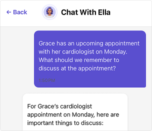 A detected care appointment with Dr. Chen