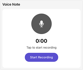 Voice note recording interface